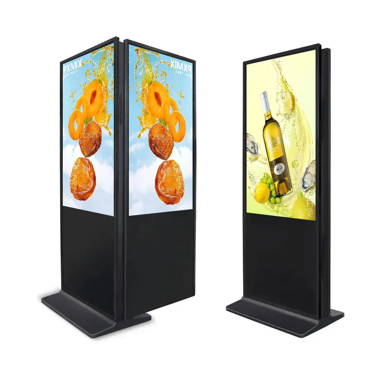 49 50 Inch Double Sided Vertical Lcd Advertising Touch Screen 2k 4k Stand Digital Signage Dual Screen Kiosk With Android Cms