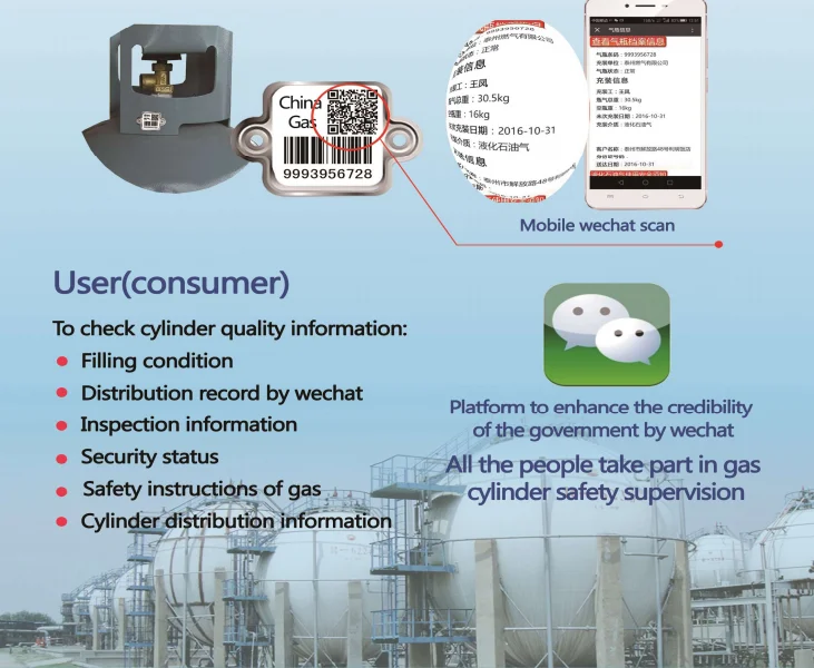 SS304 Metal Ceramic Cylinder Bar Code Label Soaked In Anti-rust Oil For Tracking Bottle Gas