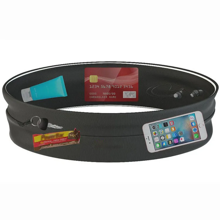 Custom Fitness Activities Zip Pockets Flip Waist Belt Key Clip Fits iPhones Sam sung Running Belt Cycling Hiking Gym Sports belt