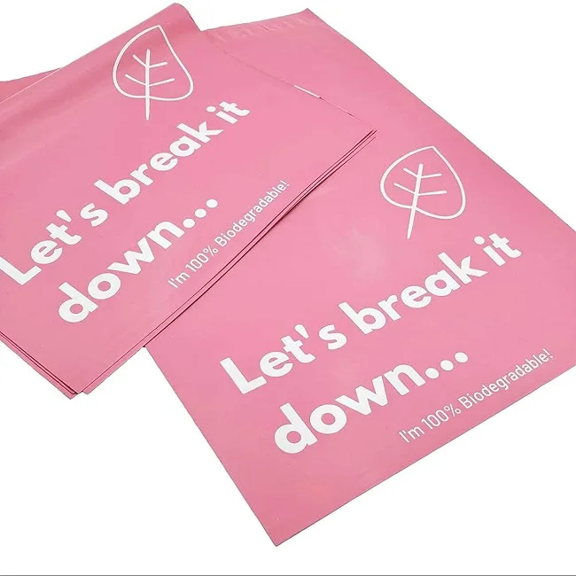 customized 100% biodegradable eco friendly large shipping bags with logo print