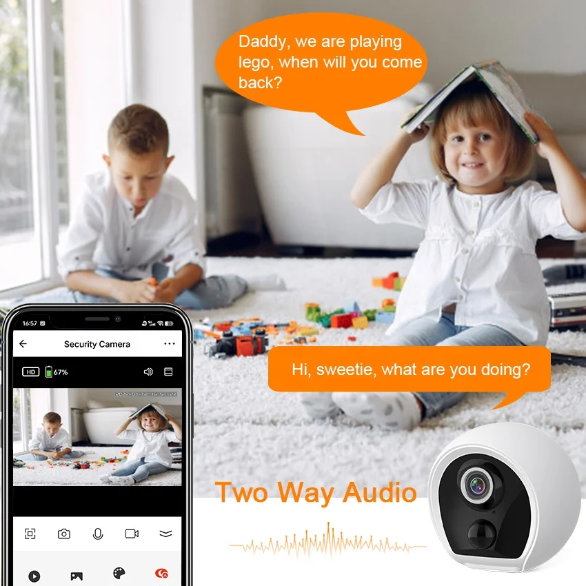 Battery Powered IP66 Waterproof Tuya 2K Ultra HD Smart Camera Surveillance IP Camera Support Alexa Google Home