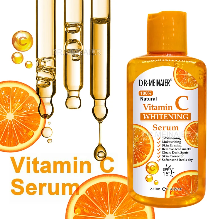 Private Label Facial Serum Pure Vitamin C Turmeric Natural AHA Moisturizing Anti-Wrinkle Brightening Whitening Face Body Serum