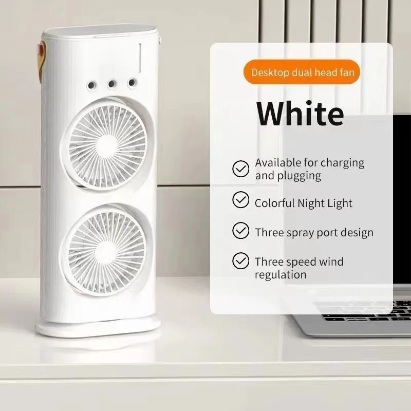 Hot sale household mini air conditioner fan cooler office humidification spray desktop small fan dormitory new electric fan