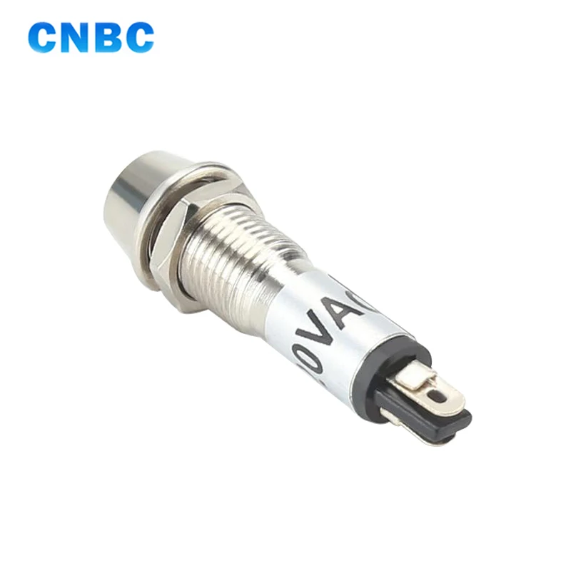 8mm mini size metal red green indicator lamp 12v 24v 110v led indicator light 220v with pins