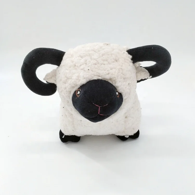 White soft fabric animal Goat stuffed sand bag Decorative door stop