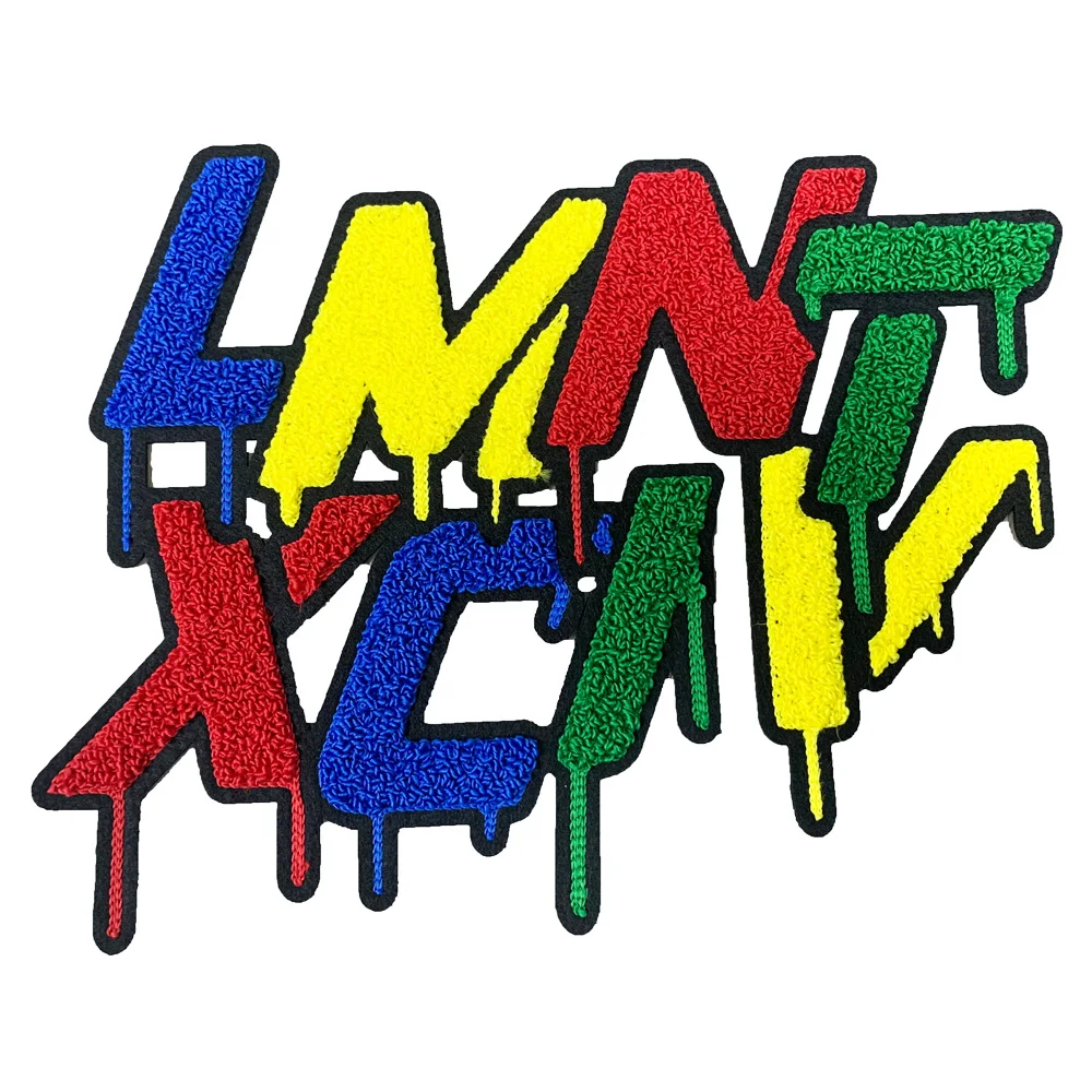 Оптовая продажа, индивидуальные нашивки из синели с надписью, нашивки из синели, аппликация из синели, заплатка для толстовки