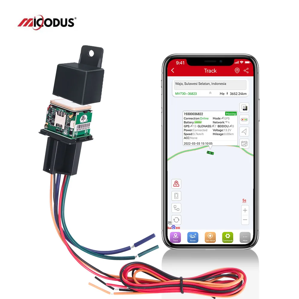 Google Maps Micodus MV730 Real Time Cut Off Oil Relay Vehicle Locator Satellite Bus Taxi Tracking System Tracker Device For Cars