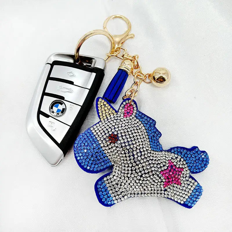Hot Selling Factory Wholesale Custom Logo  Leather Horse Unicorn Souvenir Keychain Keyholder Ring Key Chains