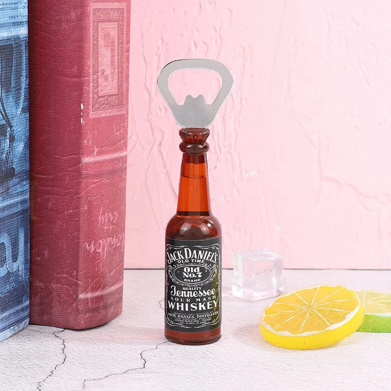 Beer Bottle Shaped Fridge Magnet Bottle Opener Refrigerator Creative Refrigerator Decoration PVC Beer Bottle Opener