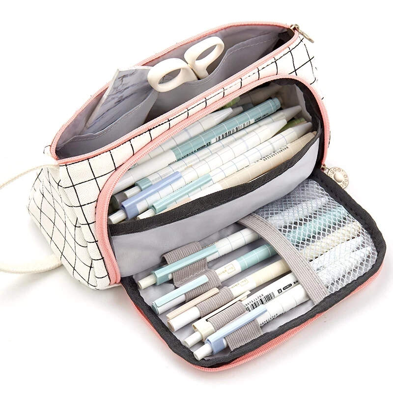 Canvas Large Capacity School Pencil Case Supplies Pencil Bag School Pencils Pouch Stationery