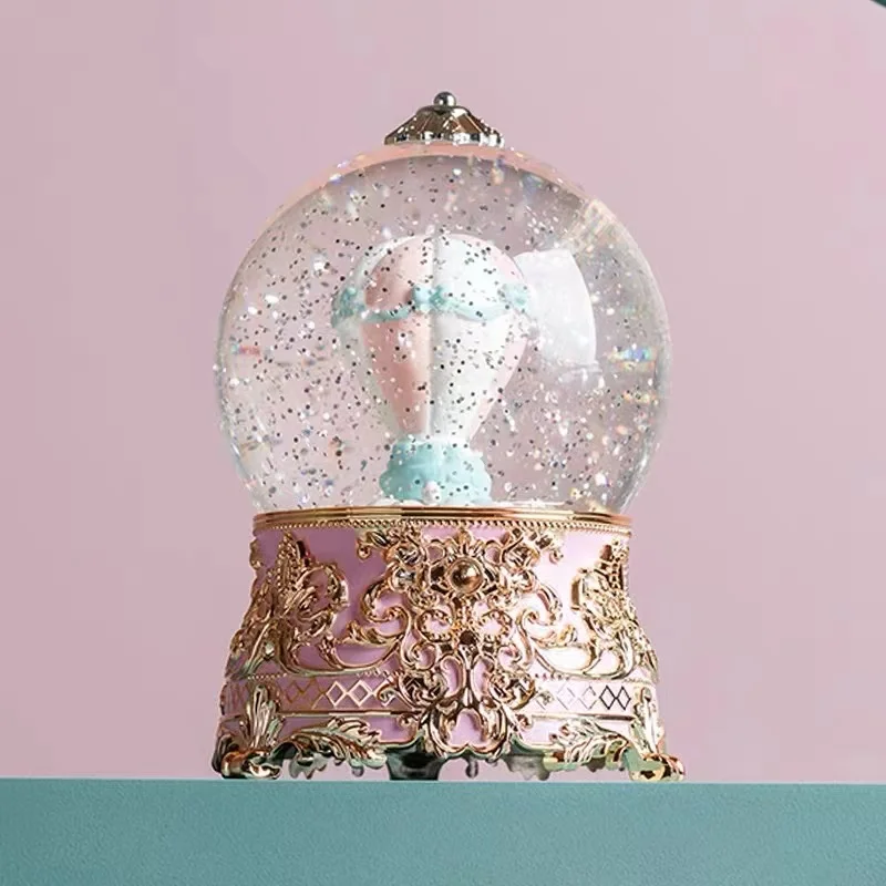 wholesale home decor light Snow GLobe  Light luxury Design custom Snow ball  for home ornaments