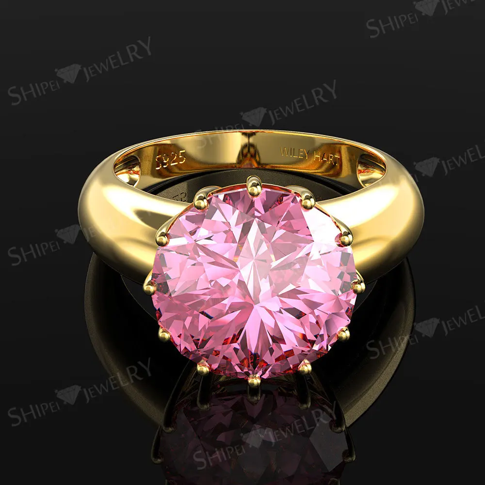 18k Gold Lady Colored Stone Jewelry 925 Sun Silver Diamond Silver Stone Ring Design