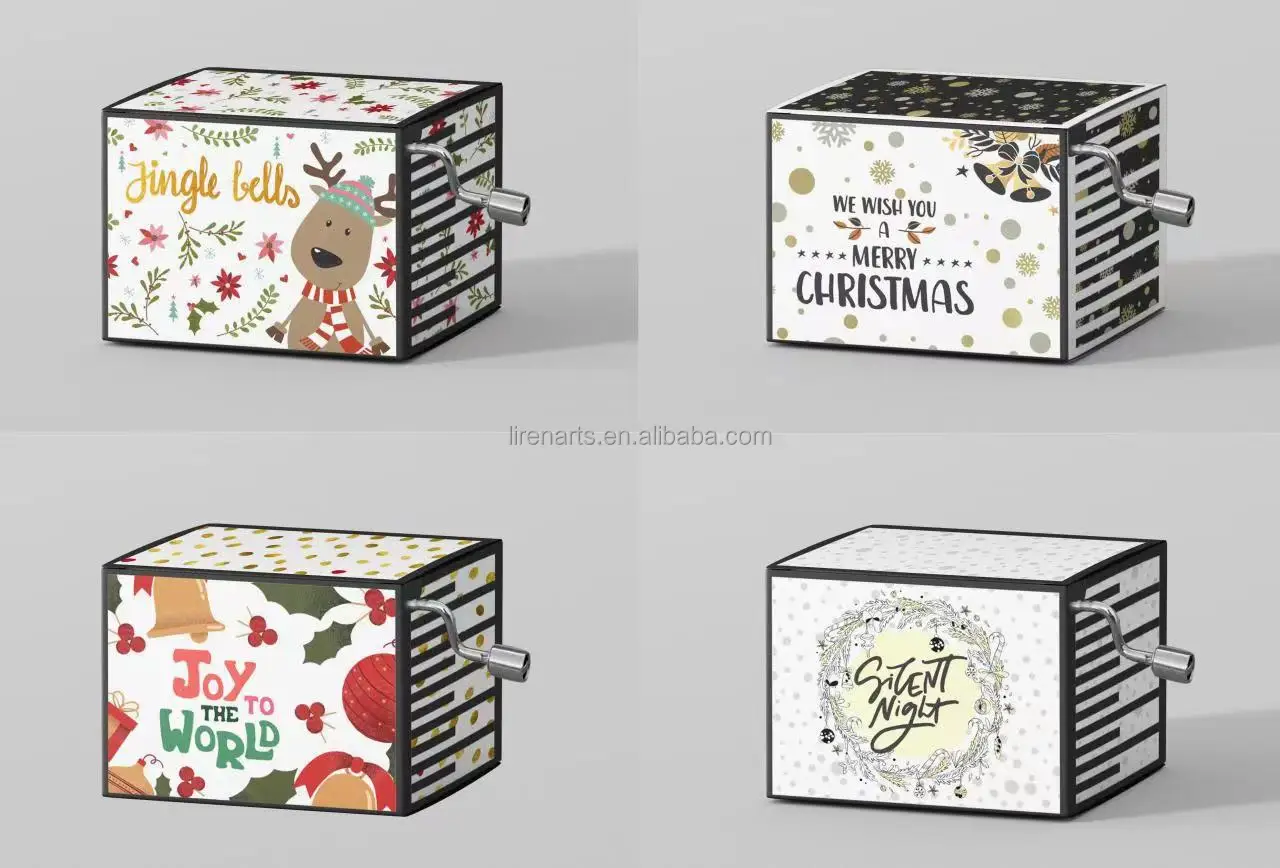 Christmas Gift Music Box Hand Crank Music Box Customized Music Box