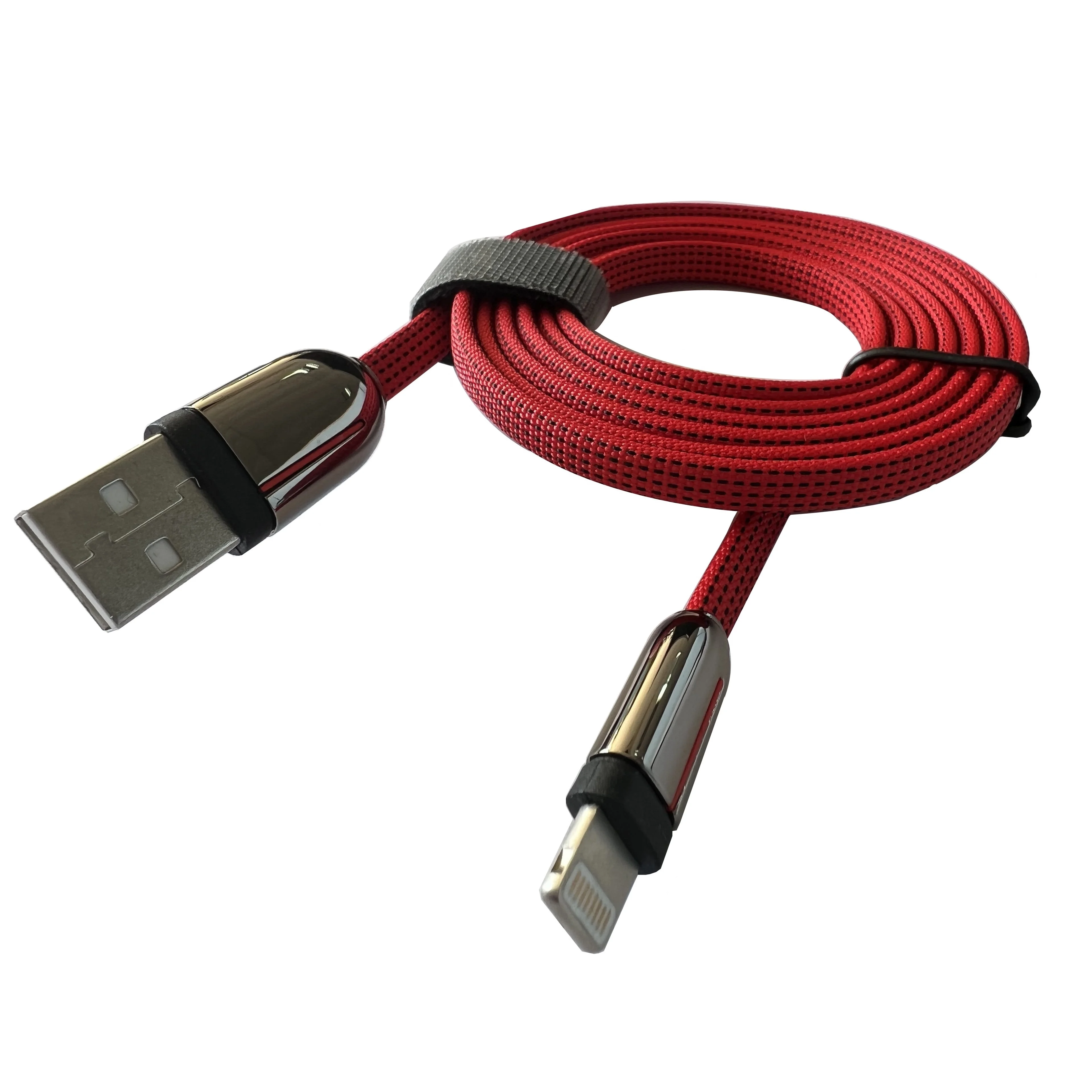 Zinc alloy  A to lighting High Speed Data Sync Cable Deco with Nylon Braid fast charging flat Cable
