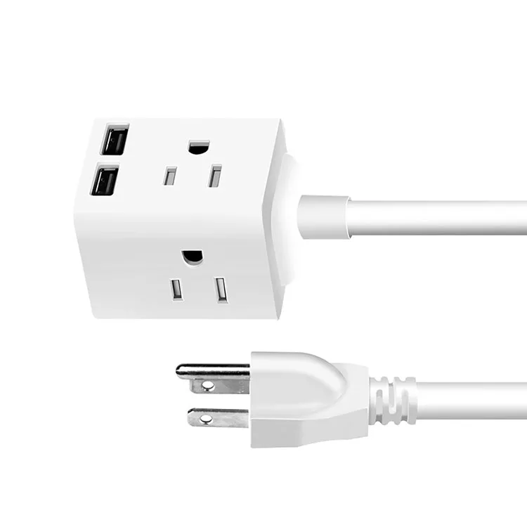 Удлинитель удлинитель с USB Wonplug Cube 3 зубца 4 розетки 5 футов 43*43*77 мм 120 В переменного тока 15