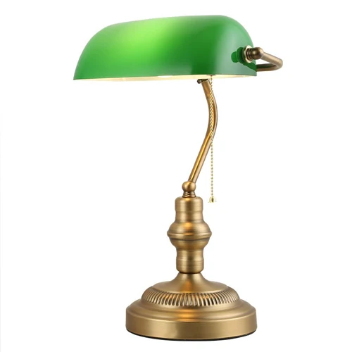 Retro Desk Lamp with Glass Shade