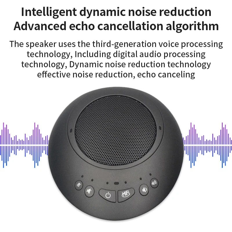 2021 Hanlinhui Portable Echo Reduction USB 2.4G Wireless Desktop Omni-directional Communication Conference Microphone Speaker