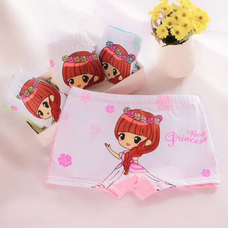 2022 Factory Hot Sale Wholesale 4-14 Years Little Girls Underwear Models Printing Organic Cotton Little Girls Preteen Underwear