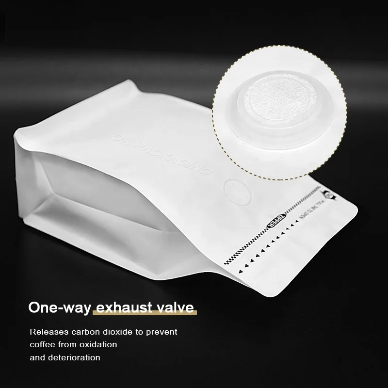 Custom Recyclable Hot Sale Printing 250g 500g Flat Bottom Coffee Bag With Valve And Zipper For Dry Food Pet Snacks Packaging
