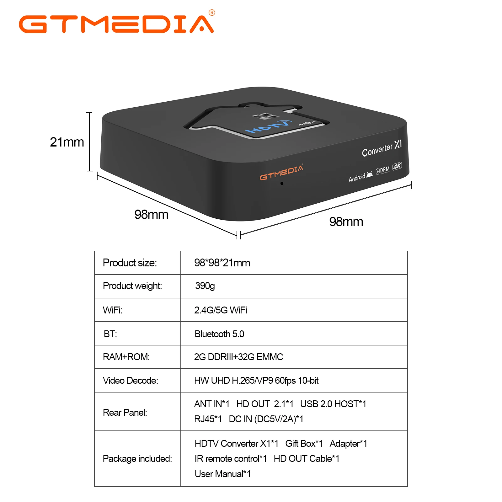 Streaming TV Box Watch Football Event GTMEDIA HDTV Mate Android 11 TV BOX for USA TV channels ATSC3.0 4K Support DRM HDTV player