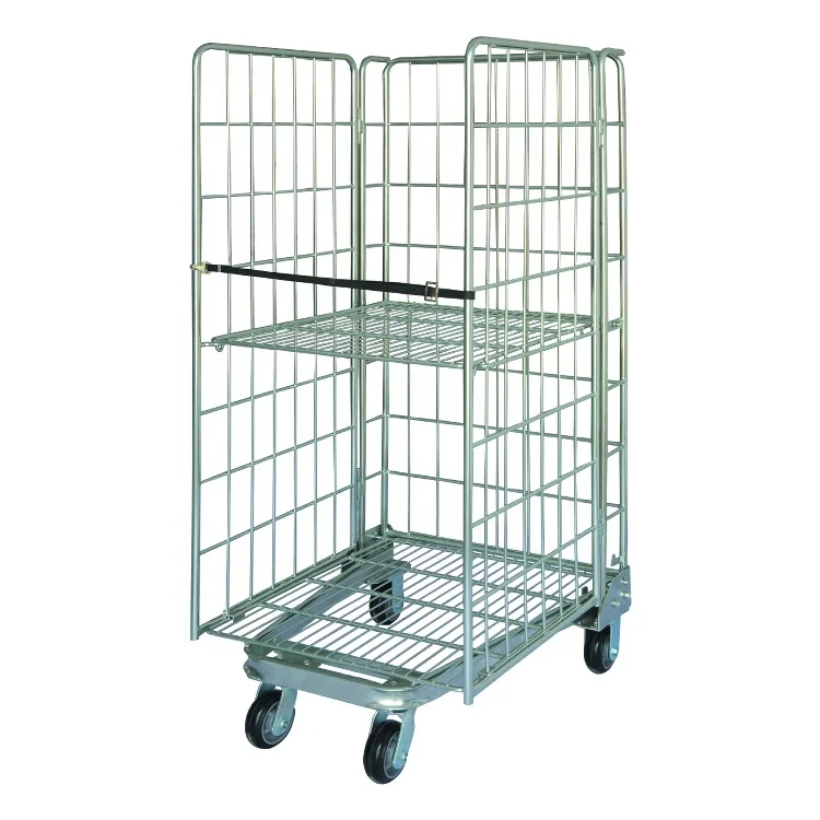 Logisitic Warehouse Used Collapsible Cargo trolley Roll Cage