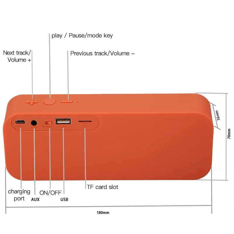 Stereo Surround Sound Subwoofer Portable Ipx7 Waterproof 1200mah Battery Wireless Speakers