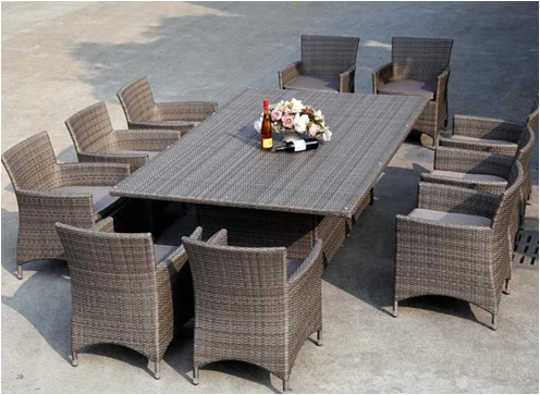 Уличная мебель, квадратный обеденный стол из ротанга, плетеная уличная мебель