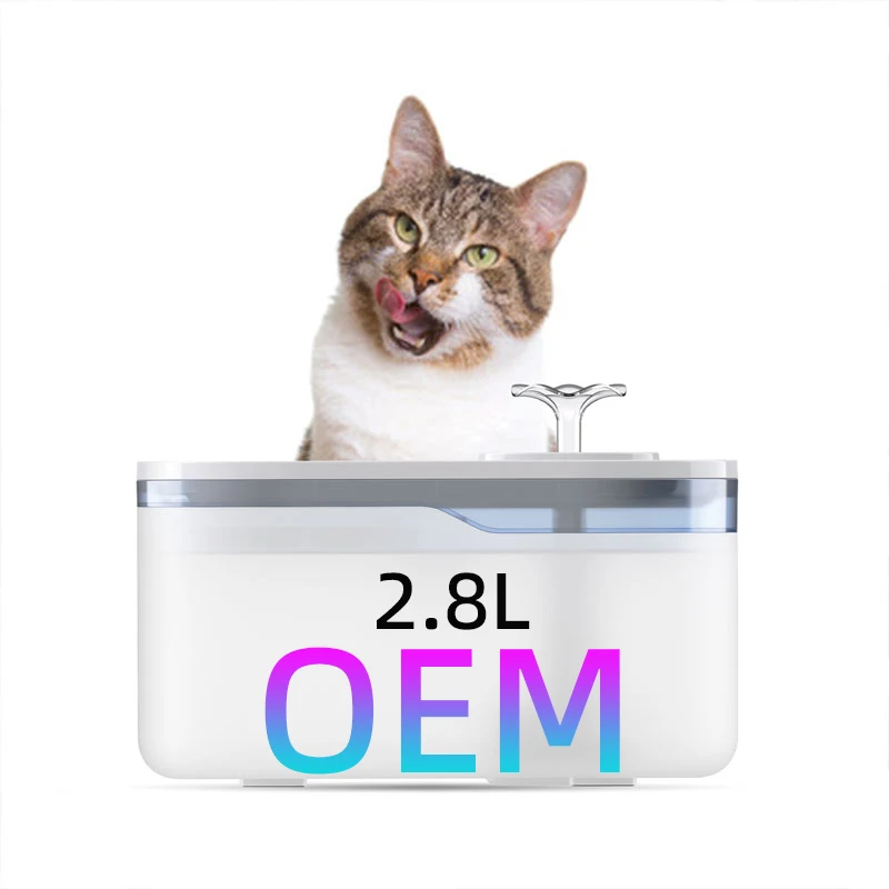 OEM ODM 2.8L Flowing Water Automatic Cat Water Fountain Self Cleaning Circulation System Pet Water Fountain With Filter