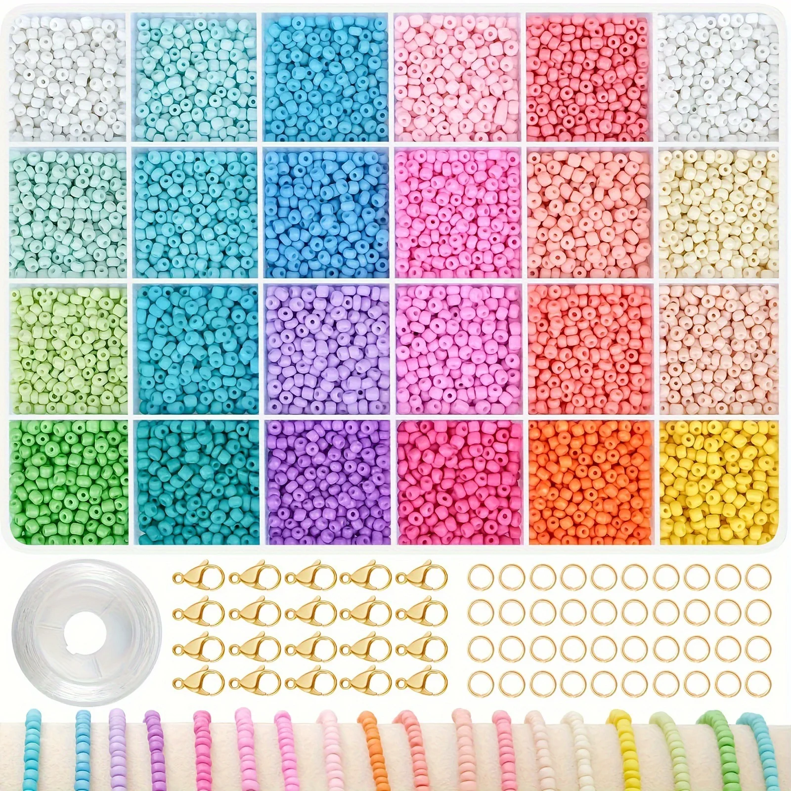 3 Mm Glass Bead Sets, Diy Beads For Threading With Colourful Letter Beads For Gift Idea Bracelets Guest gift