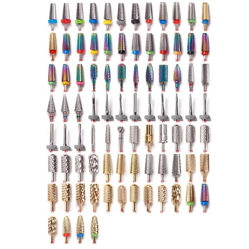 Hot sale nail drill bits grinding head tungsten carbide diamond tapered drills cuticle nail drill bits