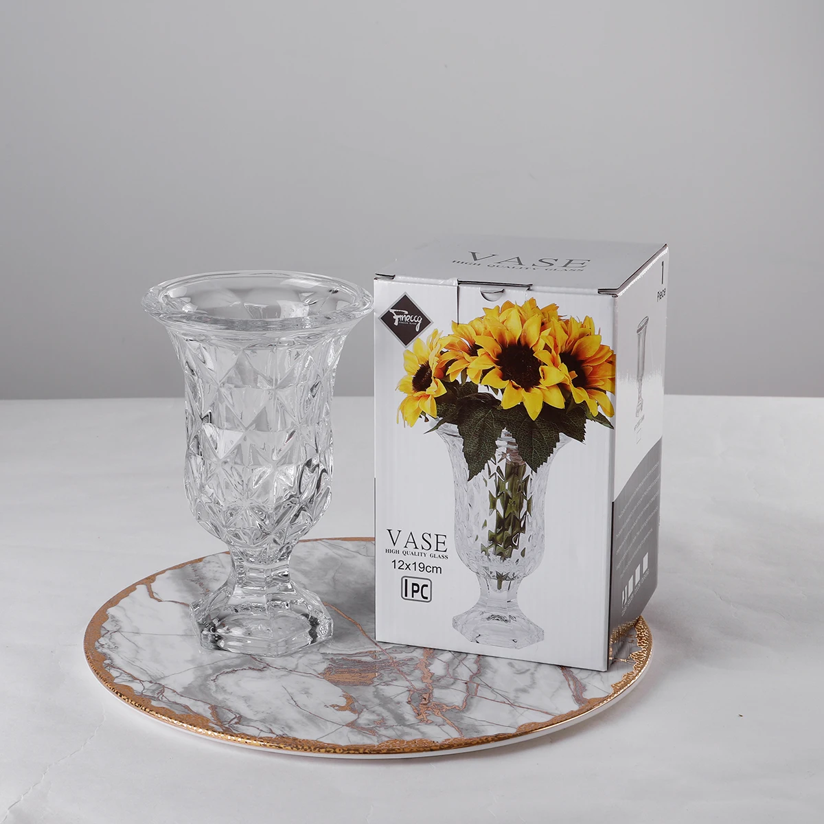 China Supplier Thicken Crystal Aesthetic Regular MouthDecror Clear household Wide Mouth wedding vases centerpieces decoration