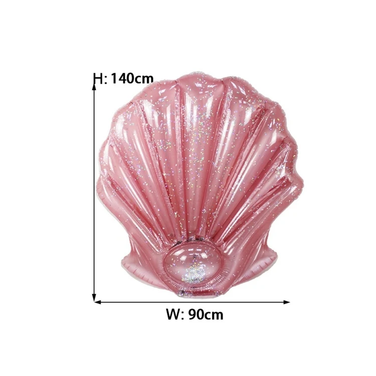 New rose gold sequin shell floating bed inflatable adult kids swimming rings boat