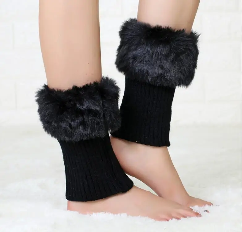 Women Fluffy Faux Fur Boot Toppers Leg Warmers Boot Cuffs