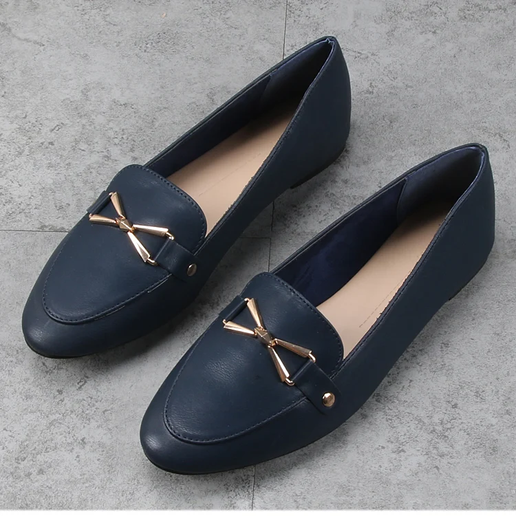 Ladies simple ballerina pump flat loafer shoes