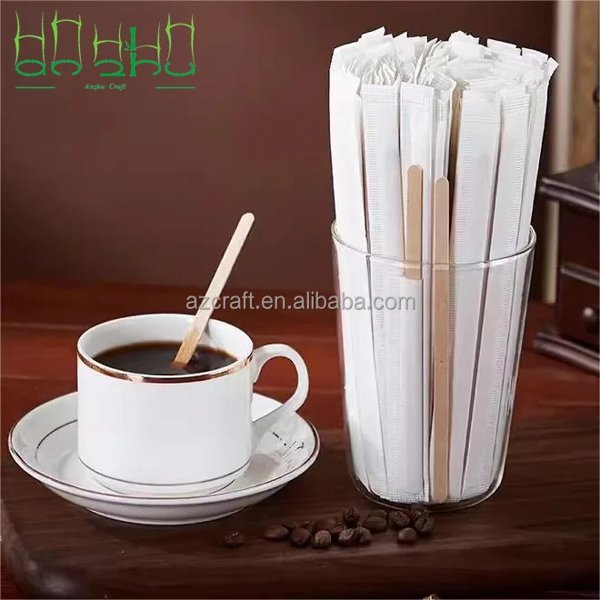 Высококачественные пищевые бамбуковые деревянные чайные кофейные Палочки Мешалки экологически чистые Упакованные мешалки для напитков