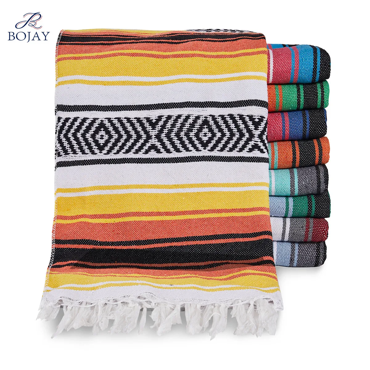 Hot Selling Mexican Style Beach Towels Jacquard Weave Acrylic Blanket Mexican Beach Towel Blanket with Tassel