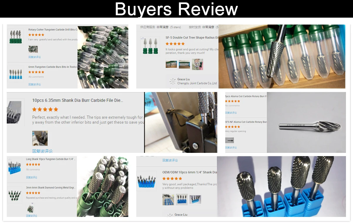 5pcs 12mm diameter 6mm Shank Double Cut tungsten carbide  files burrs 1/4 inch  rotary carbide burr set long