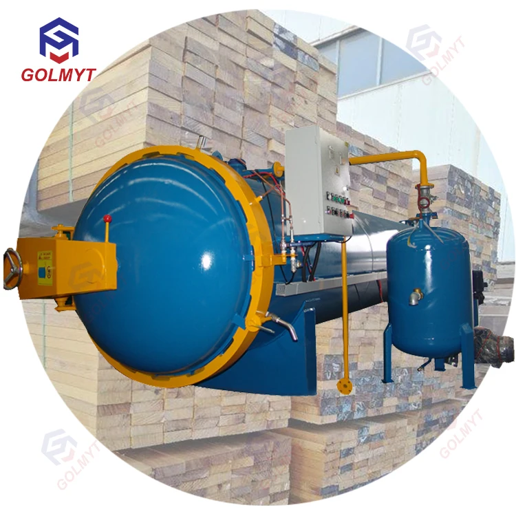 Fully automatic wooden poles autoclave wood vacuum impregnation tank