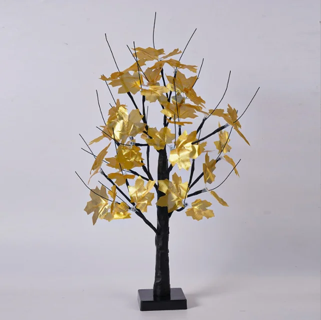 24 LED Silver Birch Tree Light Battery-Operated Home Decoration with Warm White LED String for Christmas Made of Plastic