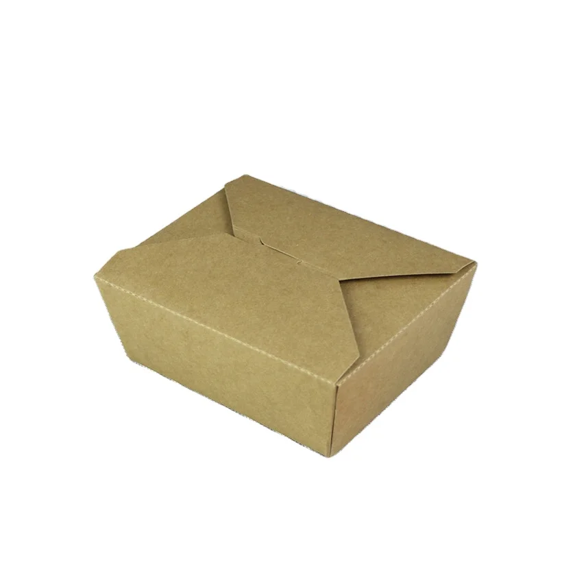 
Square Foldable Disposable Take Out Packaging Paper Coated Kraft Paper Lunch Fried Chicken Take Away Box 
