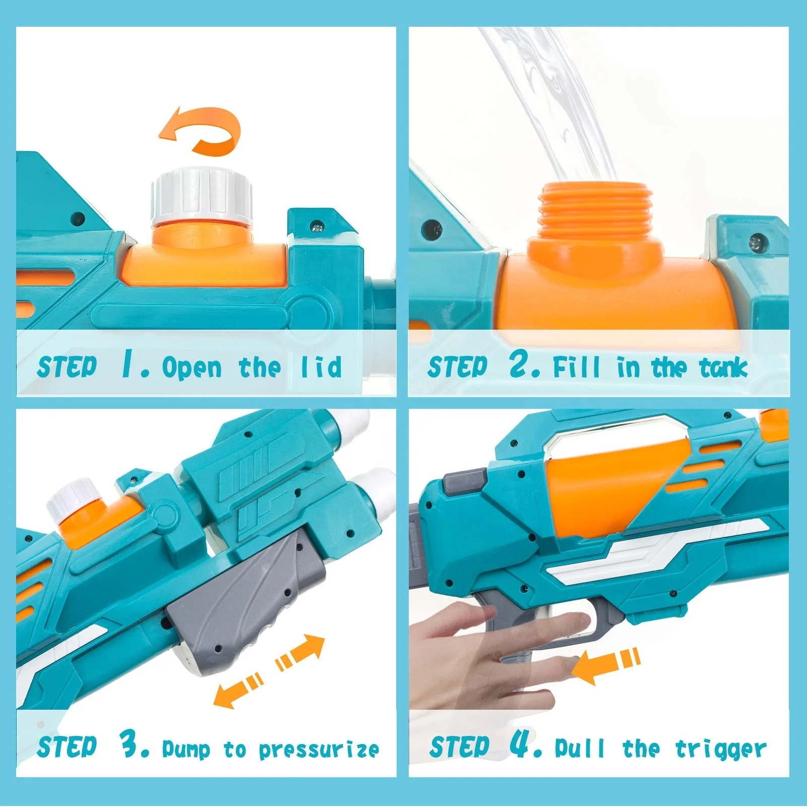 Summer Toy Double Nozzle Air Pressure Space Large Capacity 600ML Long Distance High Pressure Big Volume Water Gun