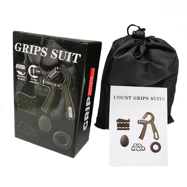 Wholesale Custom 5 Pack Hand Grip Strength Trainer Set Adjustable Strengthener Hand Trainer Set