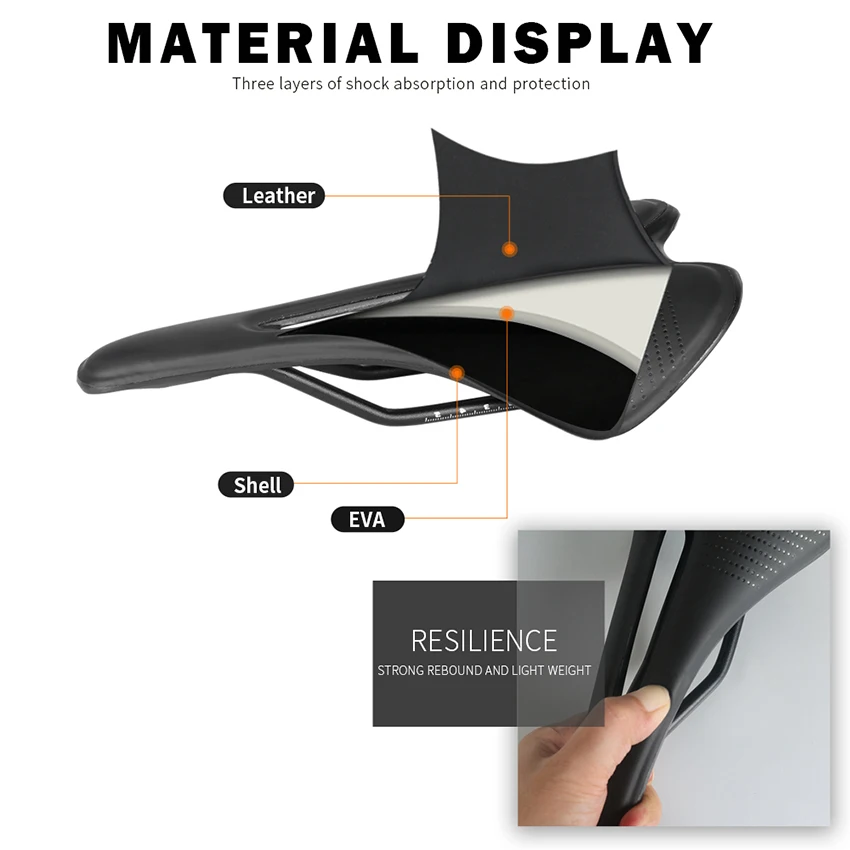 TOSEEK TS50 Lightweight Bicycle Seat Saddle Comfortable Mtb Women Seat Cushion Leather Eva Road Bike Saddle