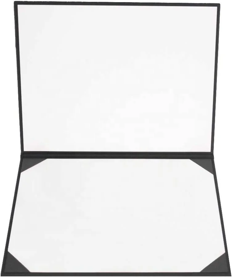 Imprinted Diploma Cover 8.5 x 11 Leatherette Padded Certificate Covers Graduation Document Holder Letter Size Black