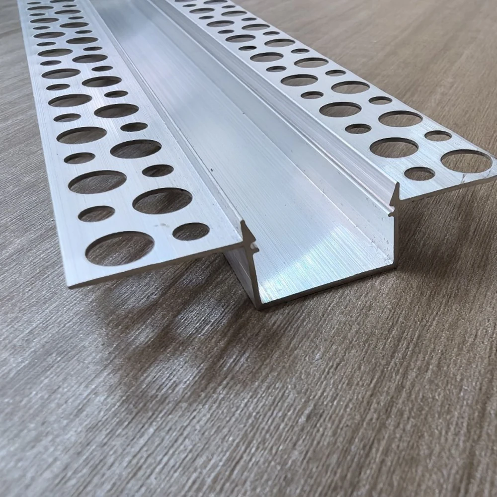 Good quality architectural LED aluminum channel plaster in LED extrusion in silver anodized for embedded ceiling lighting