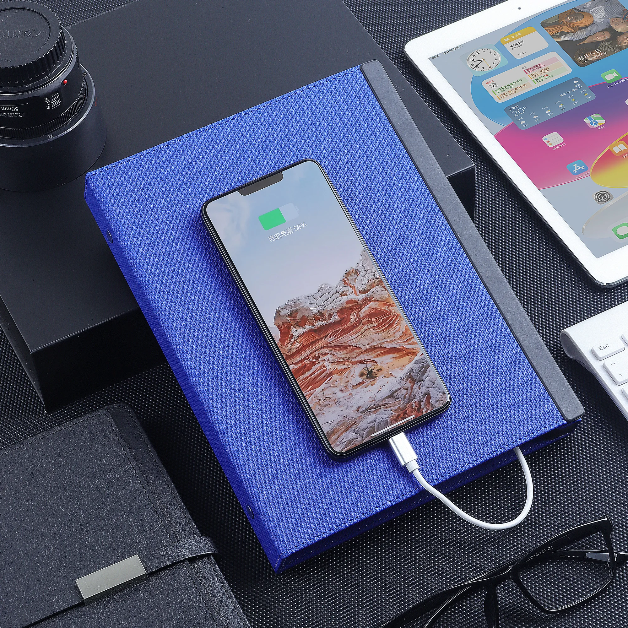 New Tirple Smart Custom Notebook A5 Notebook With USB Multifunctional 8000mA Wireless Charger Notebook