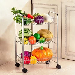 oem 550-6 home 3 tier multipurpose metal vegetable and fruit shelf