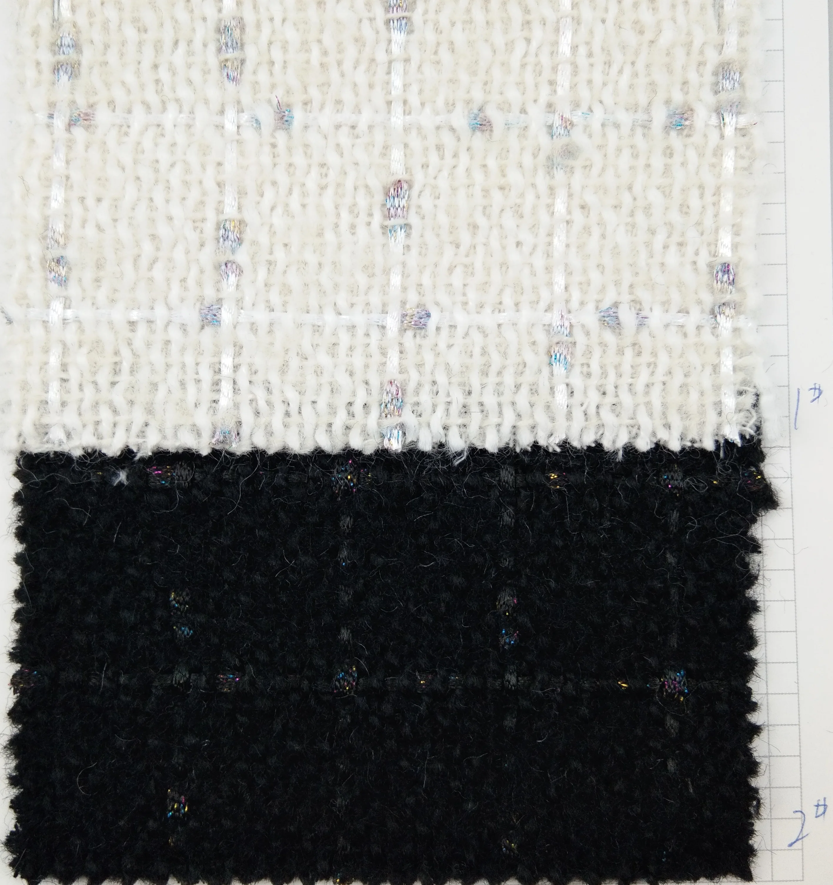 With gold thread Wool Tweed Fabric for Garment/Home Textile