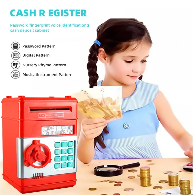 YAOJI Kids Mini ATM Cash Coin Banks with Password Piggy Bank Money Saving Box