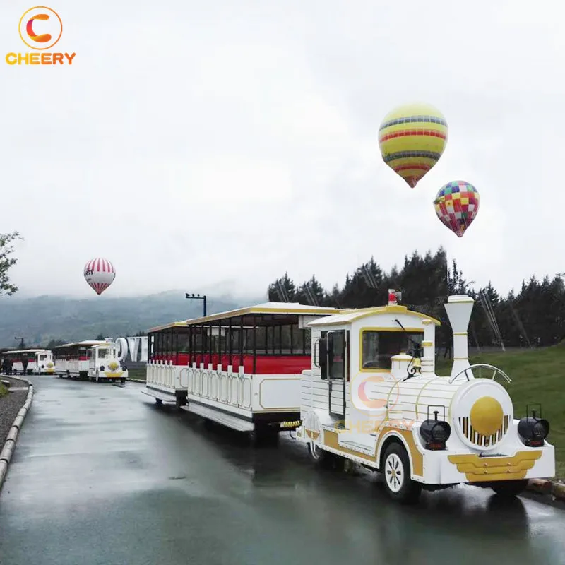 Scenic area tourist attraction carnival game trackless train ride amusement park steam trains for sale